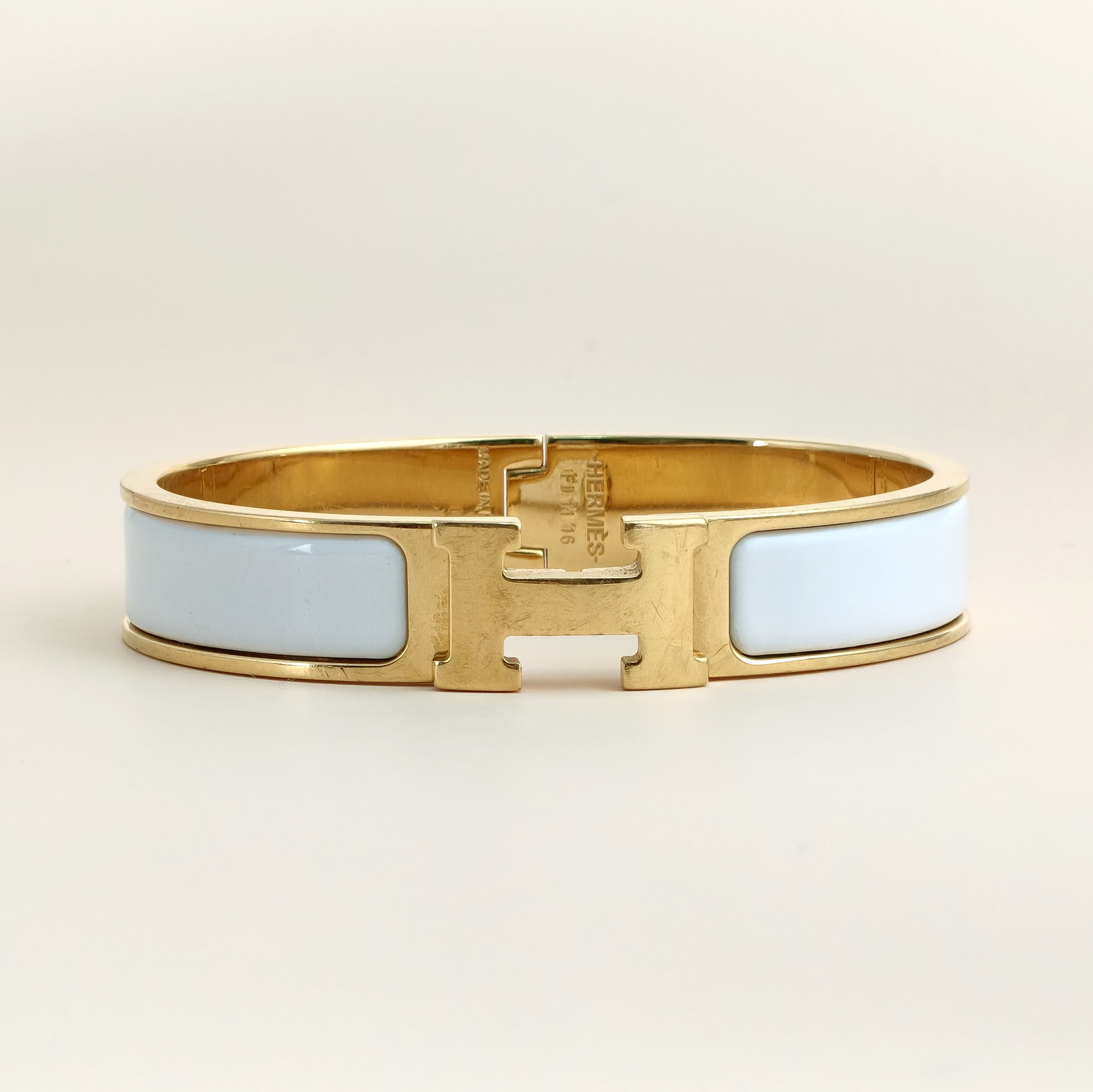 Hermès Bangle Clic HB angle White One Size16cm