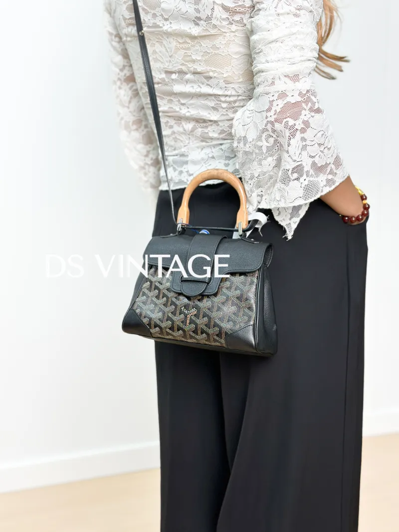 GOYARD Crossbody Bag Saïgon Black Canvas inemini20 × 7.5 × 15 cm — on-model view 2 of 4