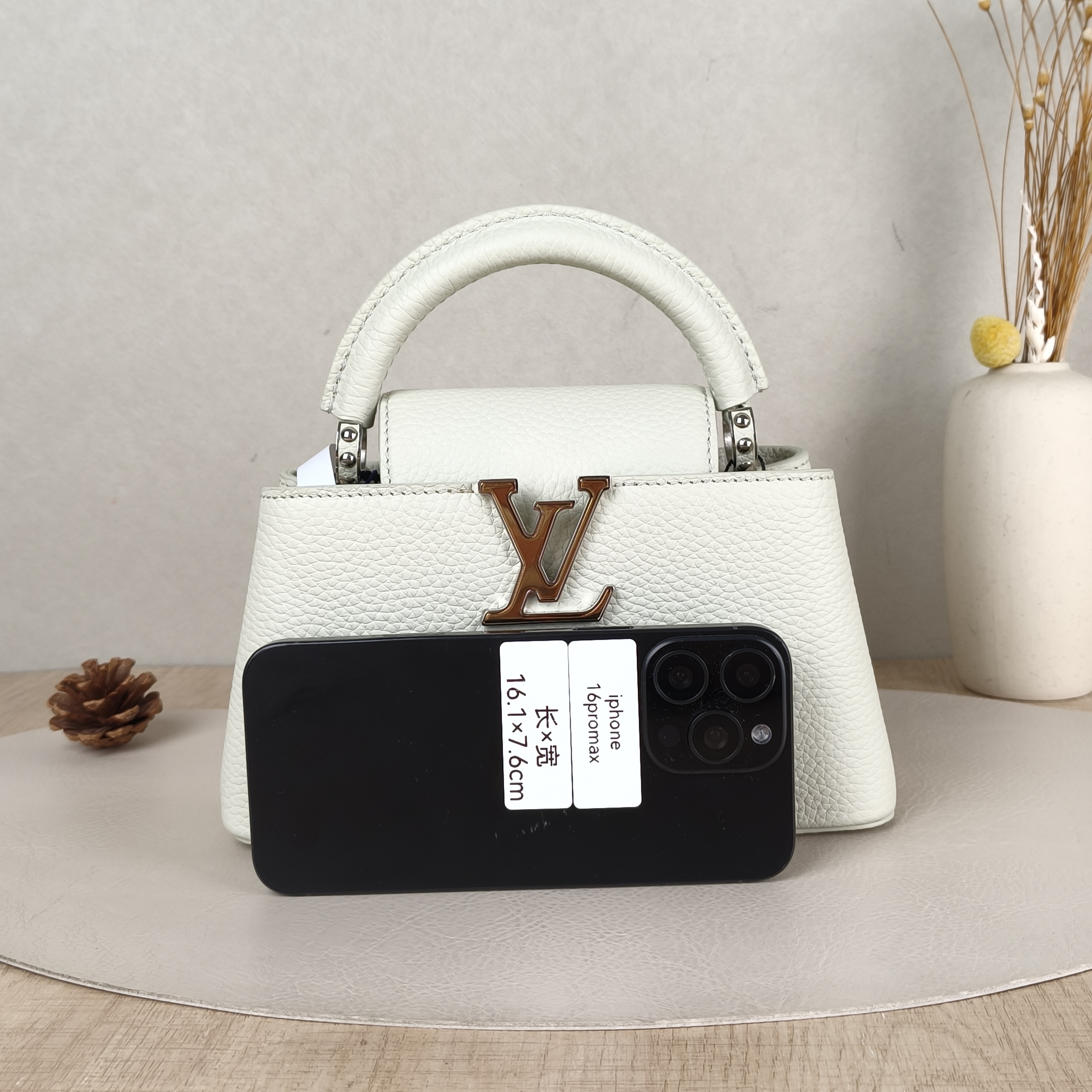 Louis Vuitton Top Handle Bag Capucines East West Green Calfskinmini22 × 8 × 12 cm — cover view 4 of 5