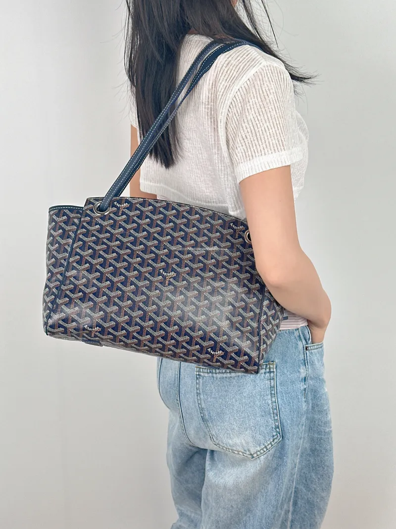 GOYARD Shoulder Bag Rouette Shoulder Bag Navy PVC Small31 × 14 × 23 cm — on-model view 1 of 2