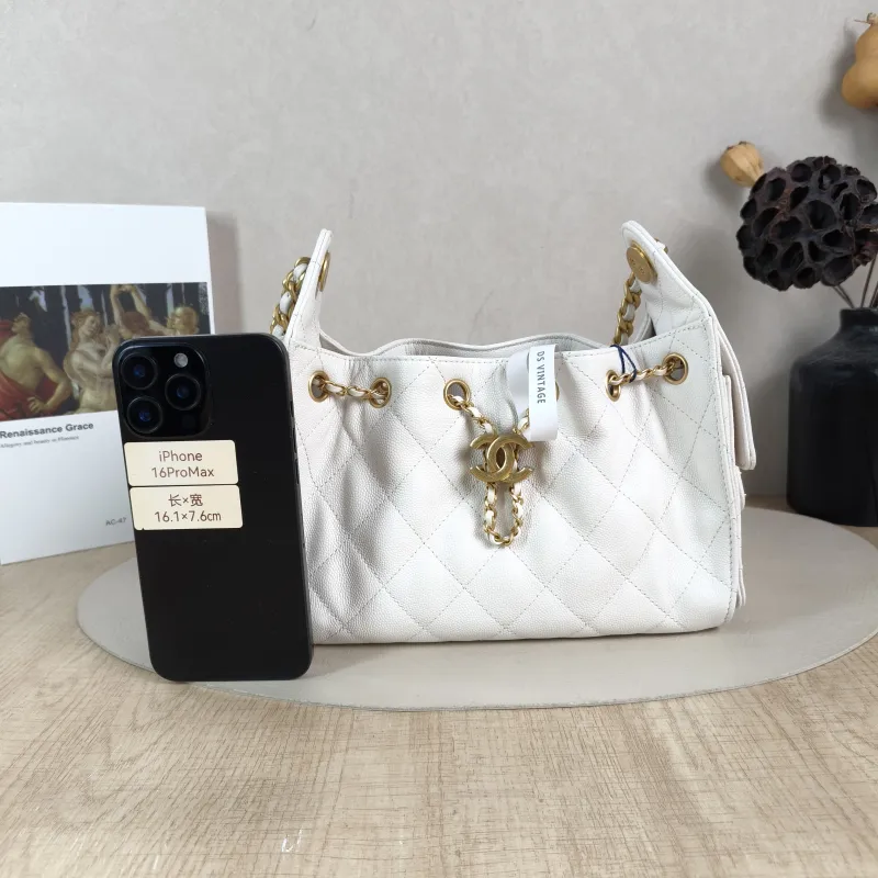 Chanel Crossbody Bag 25Bag White Gold Grained Calfskin Mini 22 × 12.5 × 20 cm — cover view 4 of 6