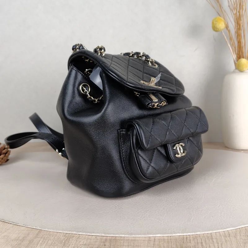Chanel Backpack Duma Black Calfskin Small 18 × 12 × 18.5 cm — cover view 4 of 5