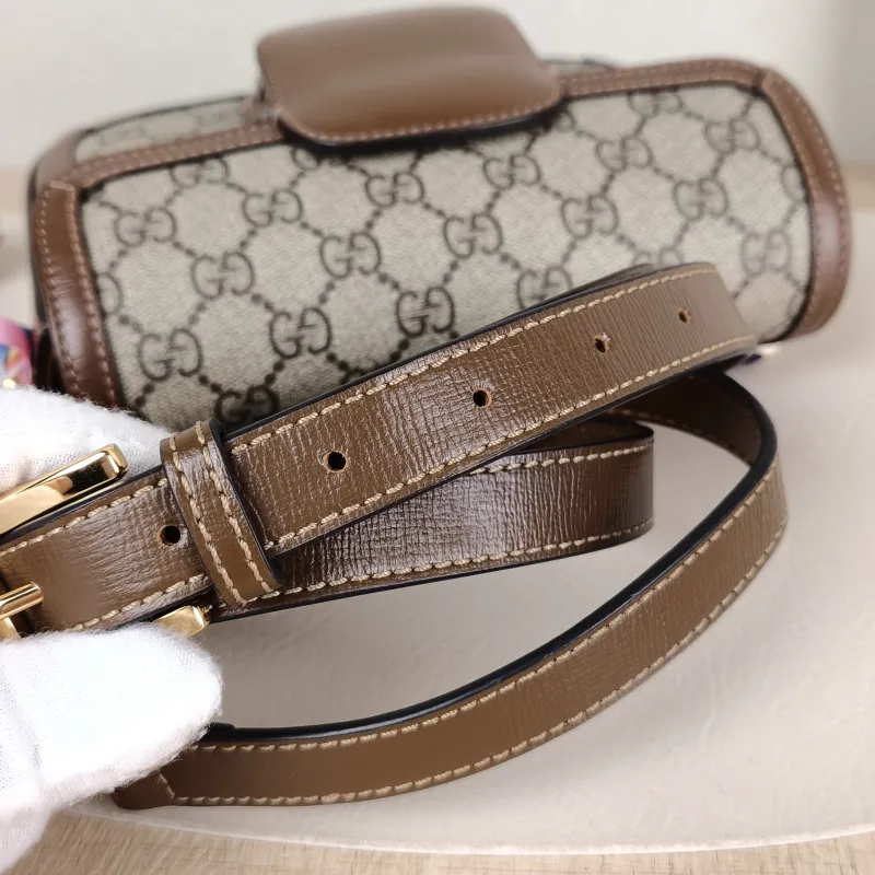 GUCCI Crossbody Bag Horsebit 1955 Horsebit Small Monogram PVC Small 20.5 × 5 × 14.5 cm — detail view 1 of 12