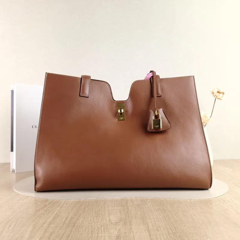 CELINE Shoulder Bag Cabas 16 Tote Bag Caramel Calfskin Large 37 × 14 × 26 cm