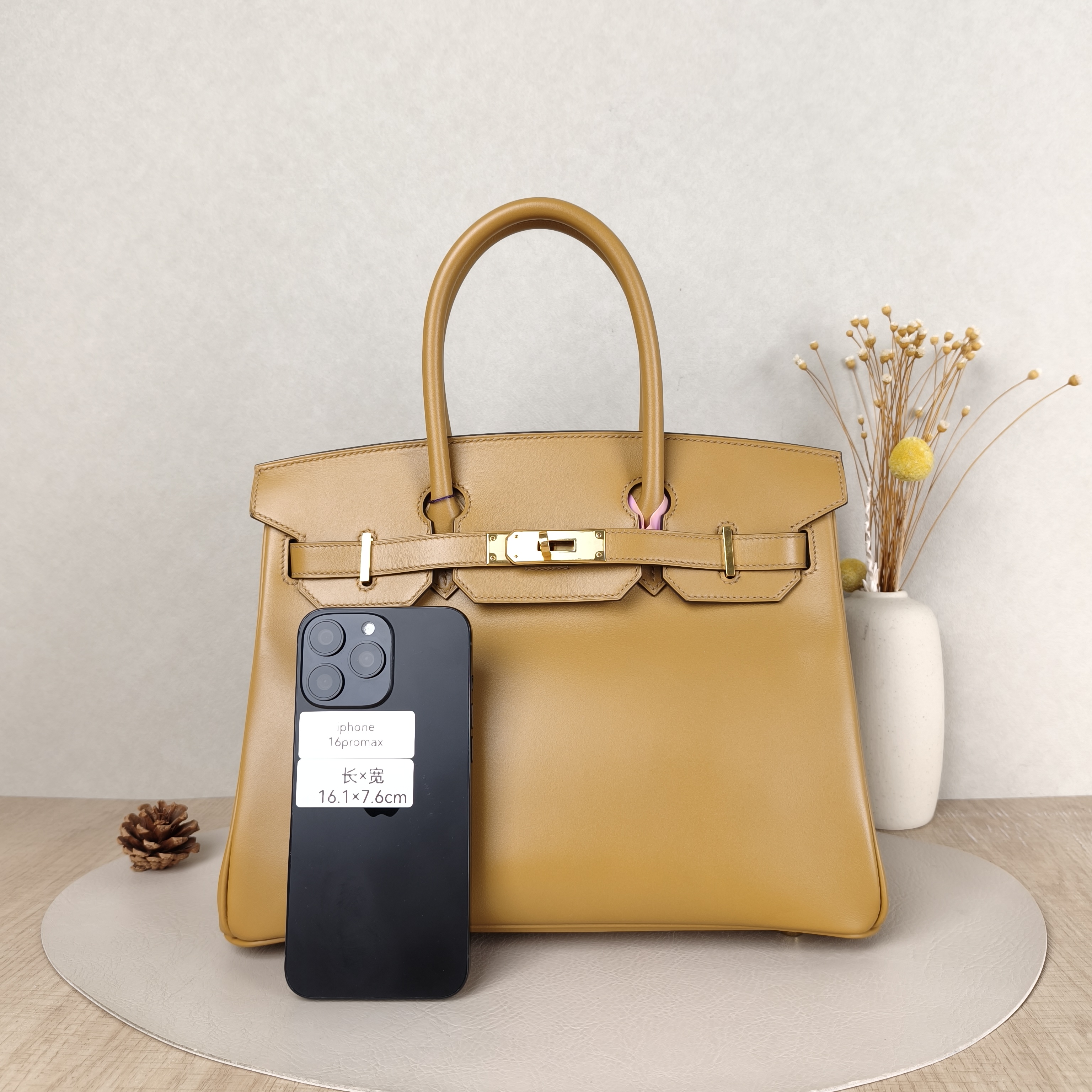 Hermès Top Handle Bag Birkin 30 Gold-Tone Hardware 21 Veau Tadelakt Calfskin Medium 30 × 16 × 22 cm — cover view 2 of 6