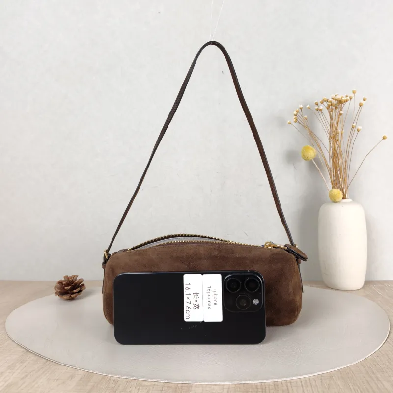 Miumiu Shoulder Bag logo Brown Suede One Size 22 × 9 × 9 cm — cover view 5 of 5