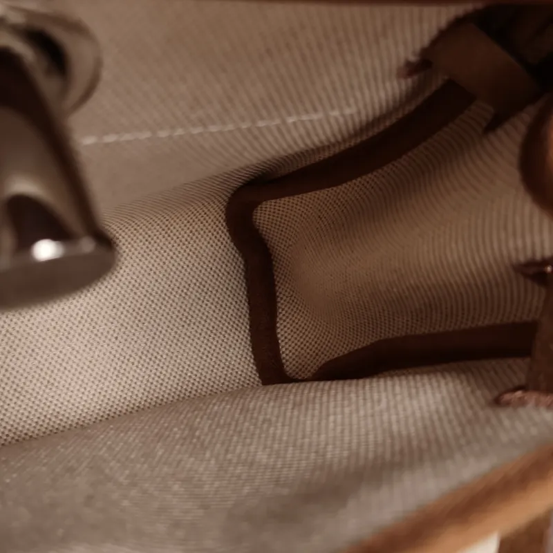 Hermès Shoulder Bag Herbag Zip 20 Beige Canvas mini20 × 7 × 17 cm — detail view 9 of 12