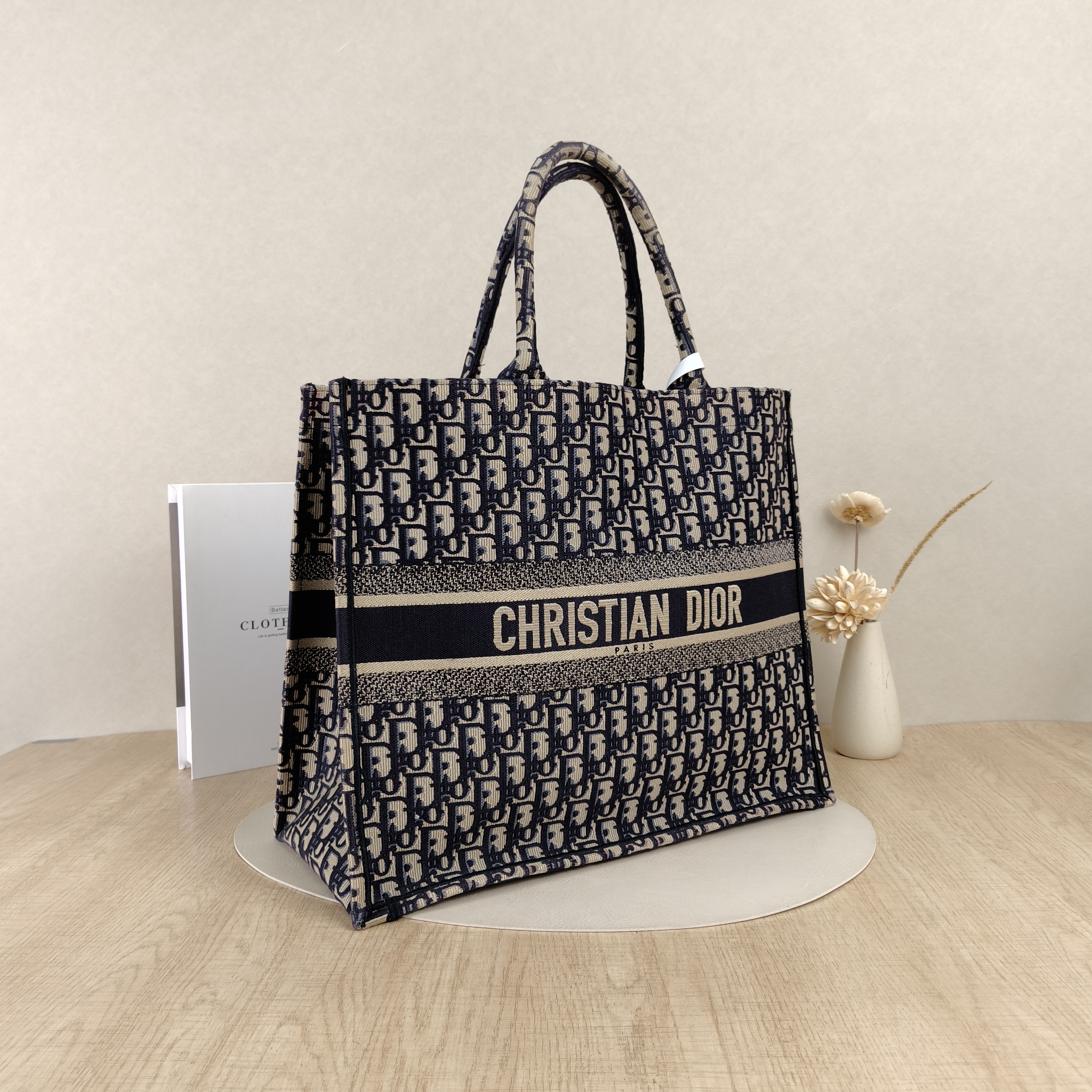 DIOR Top Handle Bag Book Tote Blue Canvas36 × 16.5 × 27.5 cm — cover view 6 of 8