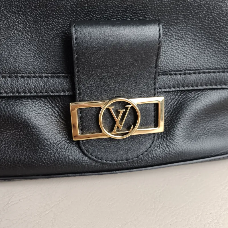 Louis Vuitton Crossbody Bag Dauphine Soft Shoulder Bag Black Calfskin Medium 24 × 9 × 17 cm — detail view 5 of 11