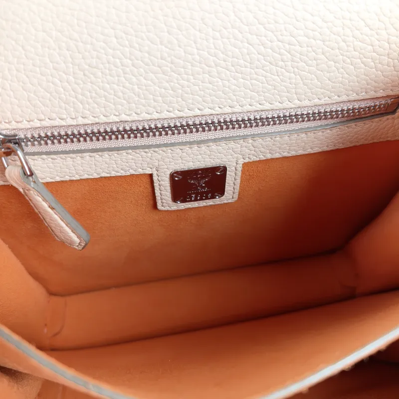 MCM Crossbody Bag Crossbody Bag Beige Calfskin 21 × 7 × 19 cm — detail view 9 of 10