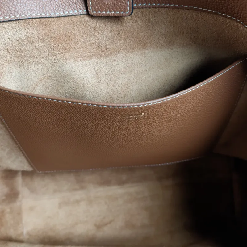 CELINE Shoulder Bag Cabas Anais Tote Bag Brown Calfskin Large 32 × 15 × 28 cm — detail view 6 of 11