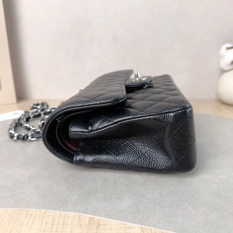 Chanel Crossbody Bag Classic Flap CF Black Grained Calfskin Small 23 × 6 × 14.5 cm — detail view 12 of 14