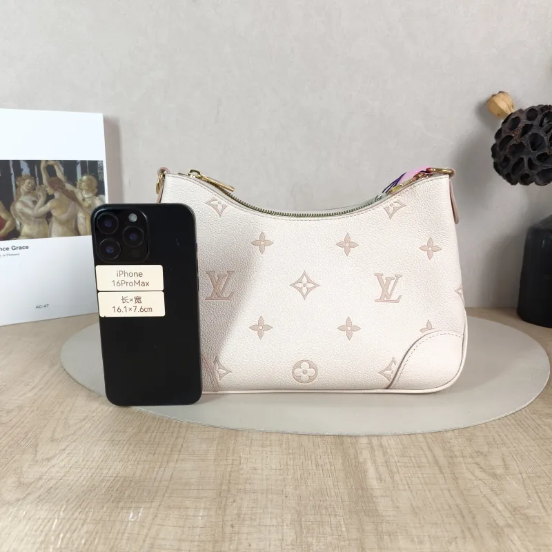 Louis Vuitton Crossbody Bag Boulogne Beige Monogram Empreinte Embossed Calfskin Small 26 × 9.5 × 16 cm — cover view 2 of 6
