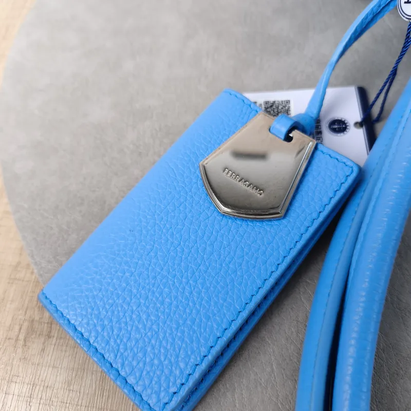 FERRAGAMO Shoulder Bag Shoulder Bag Blue Calfskin One Size25 × 12 × 17 cm — detail view 12 of 12