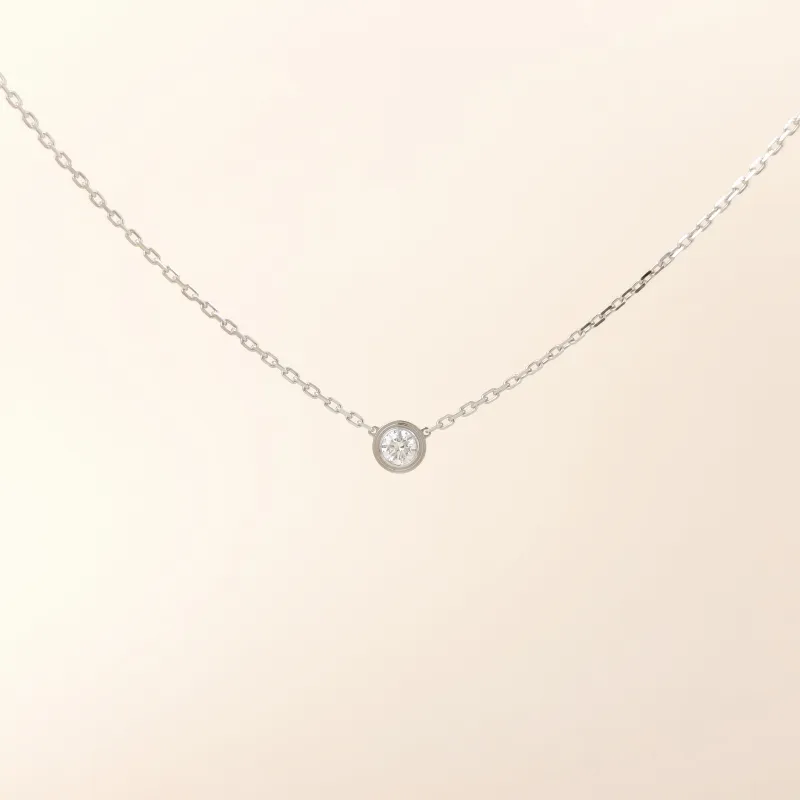 CARTIER Necklace d'Amour Necklace White Gold 18KW hite Gold Diamond Large 40cm
