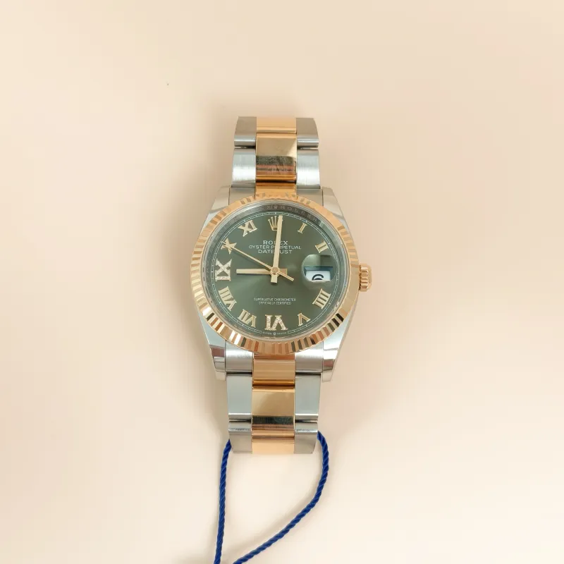 Rolex Watch · Watch Green 18k Diamond 36mm Yellow Gold Yellow Gold 36mm