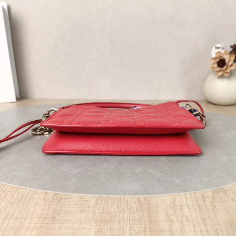 DIOR Crossbody Bag Lady Milly Chain Bag Red Lambskin mini19 × 5 × 13 cm — cover view 5 of 5
