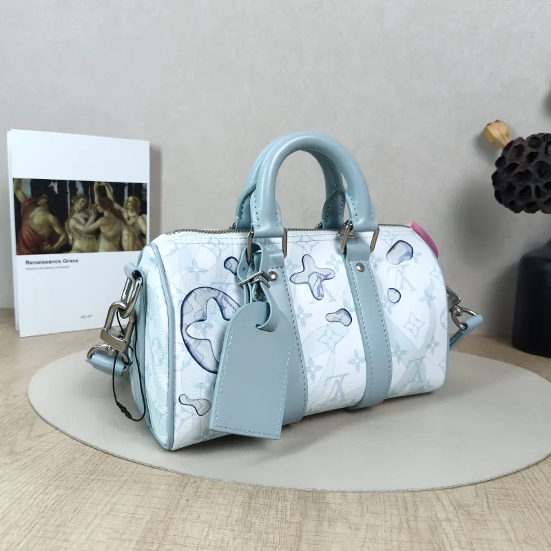 Louis Vuitton Crossbody Bag Keepall 25 Blue PVC Medium25 × 11 × 15 cm — cover view 3 of 5