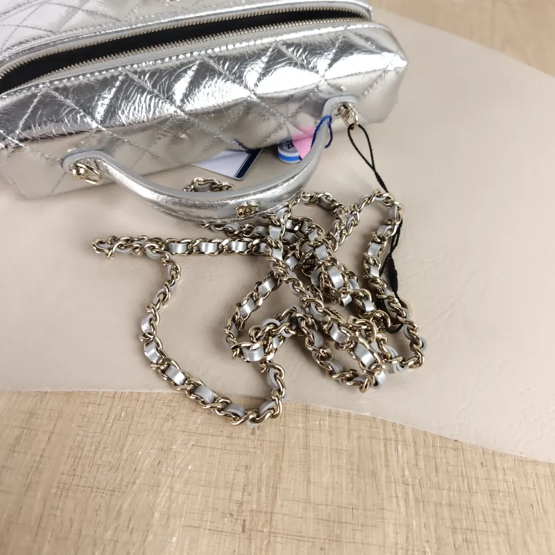 Chanel Crossbody Bag lp Box Bag Top Handle Crossbody Bag Silver Calfskin One Size 19.5 × 5 × 17 cm — detail view 3 of 10