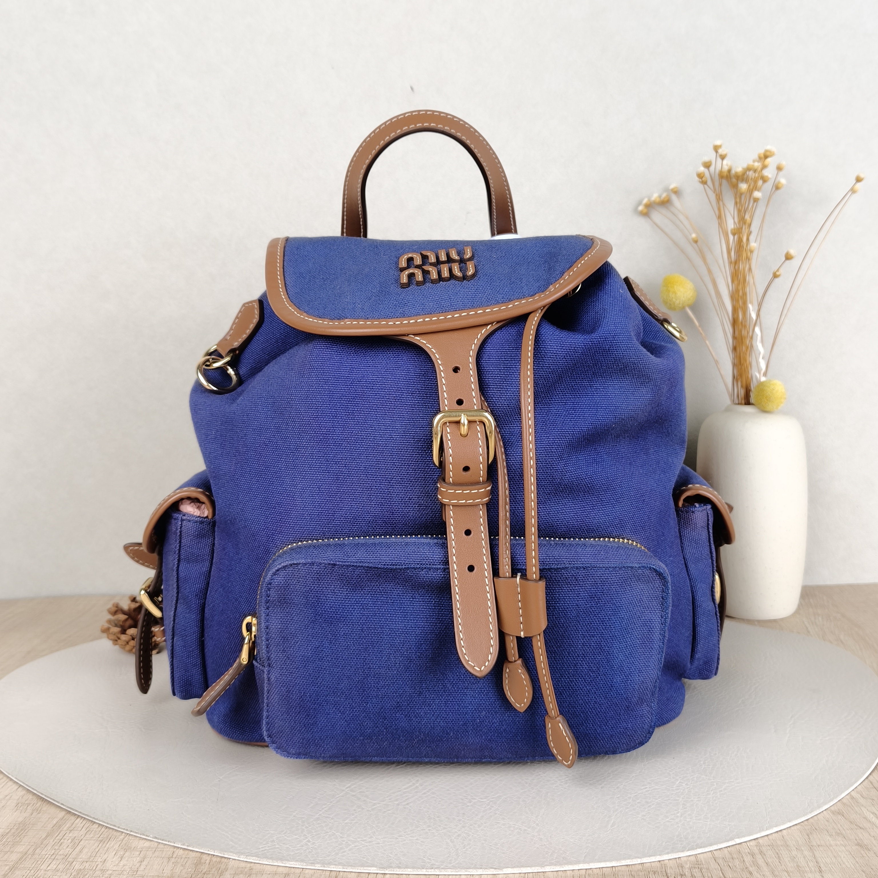 Miumiu Backpack Backpack Canvas Large25 × 12.5 × 29.5 cm