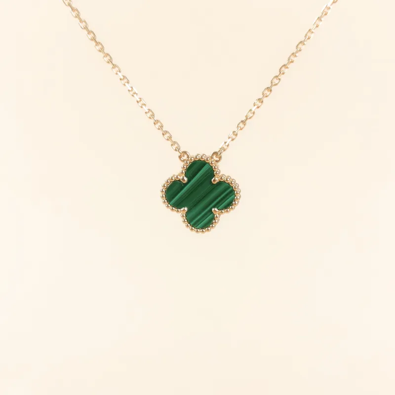 Van Cleef & Arpels Necklace Alhambra Alhambra Collection Yellow Gold Malachite18KY ellow Gold Vintage Small41cm