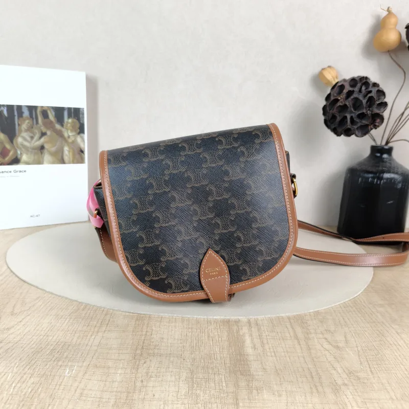 CELINE Crossbody Bag FOLCO Monogram PVC Medium 18.5 × 8 × 17 cm