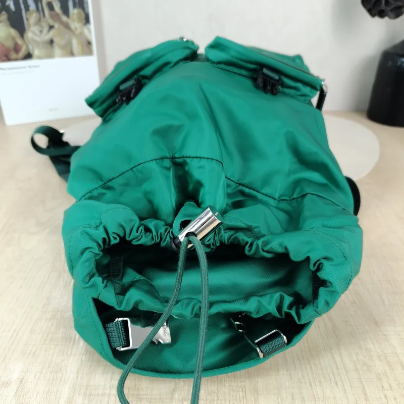 PRADA Backpack Nylon Backpack Green Nylon One Size 21 × 13 × 26 cm — detail view 4 of 11