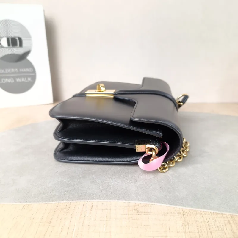 CELINE Shoulder Bag 16 Chain Bag Black Calfskin One Size 23 × 6.5 × 16 cm — detail view 11 of 13