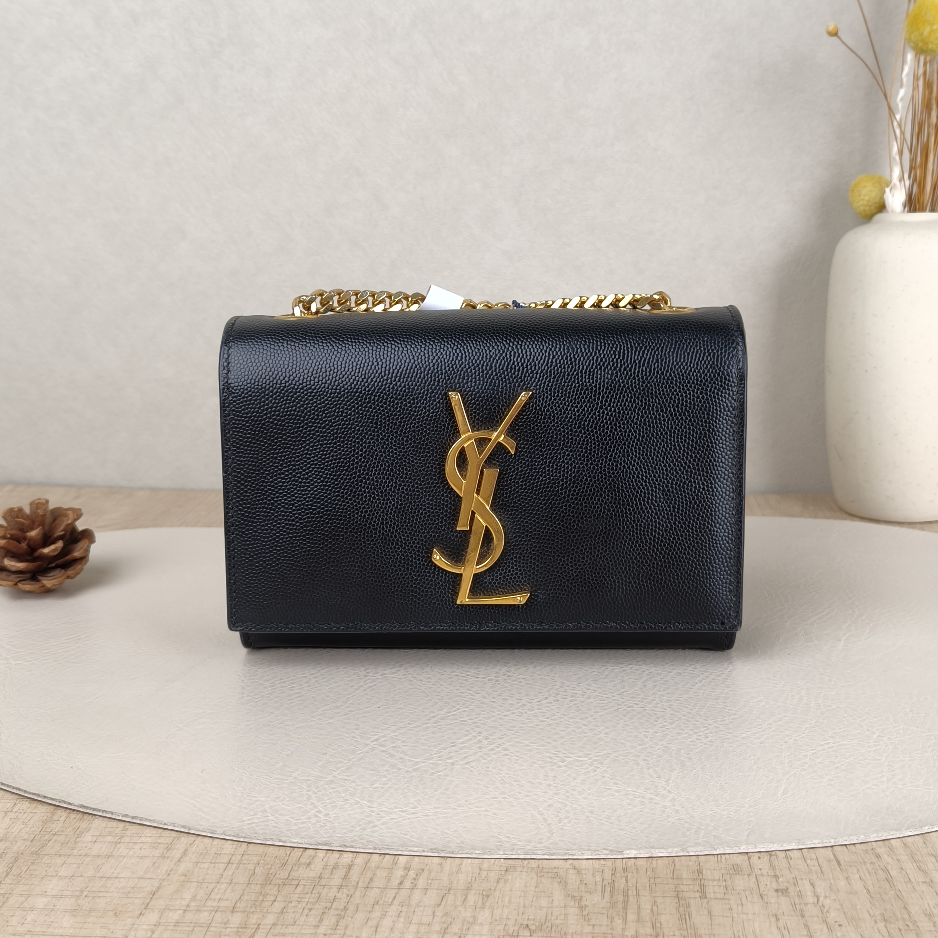 SAINT LAURENT Crossbody Bag KATE Black Calfskin Mini17 × 5 × 11.5 cm