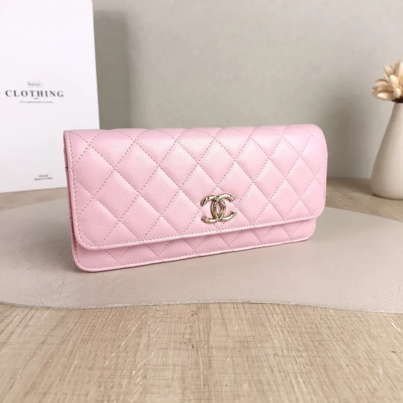 Chanel Shoulder Bag Baguette Bag Pink Calfskin One Size 22 × 3 × 10.5 cm — cover view 3 of 5