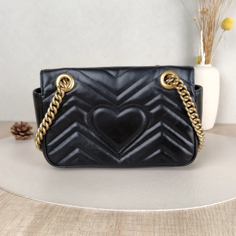 GUCCI Crossbody Bag GG Marmont Small Marmont 22Black CC alfskin Small22 × 6 × 13 cm — cover view 2 of 5