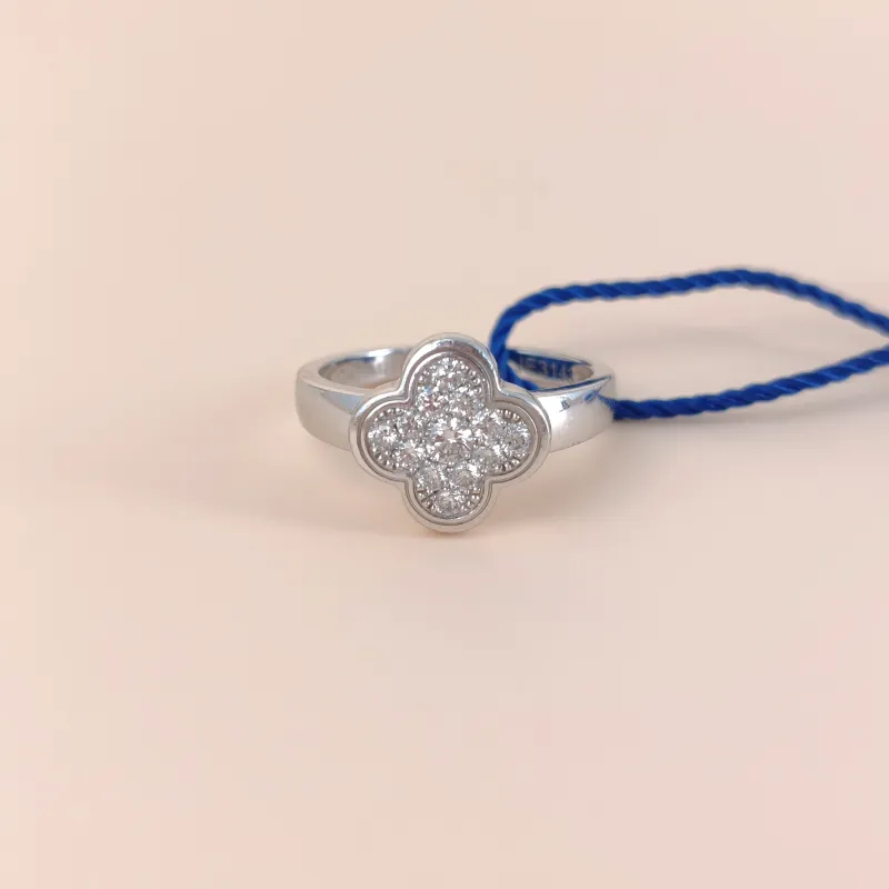 Van Cleef & Arpels Ring Pure Alhambra Pavé Diamond Ring White Gold 18KW hite Gold Diamond One Size51 — cover view 8 of 8