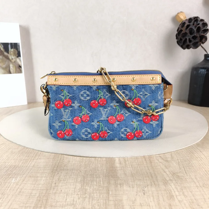 Louis Vuitton Shoulder Bag Pochette Accessoires Two Straps Blue · One Size 22 × 4 × 13 cm — cover view 6 of 6