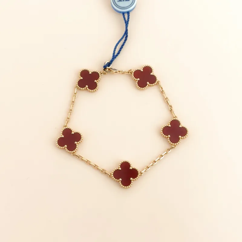 Van Cleef & Arpels Bracelet Alhambra Alhambra Collection Five-Motif Bracelet 18KY ellow Gold Vintage Small 1.5 × 1.5 × 19 cm