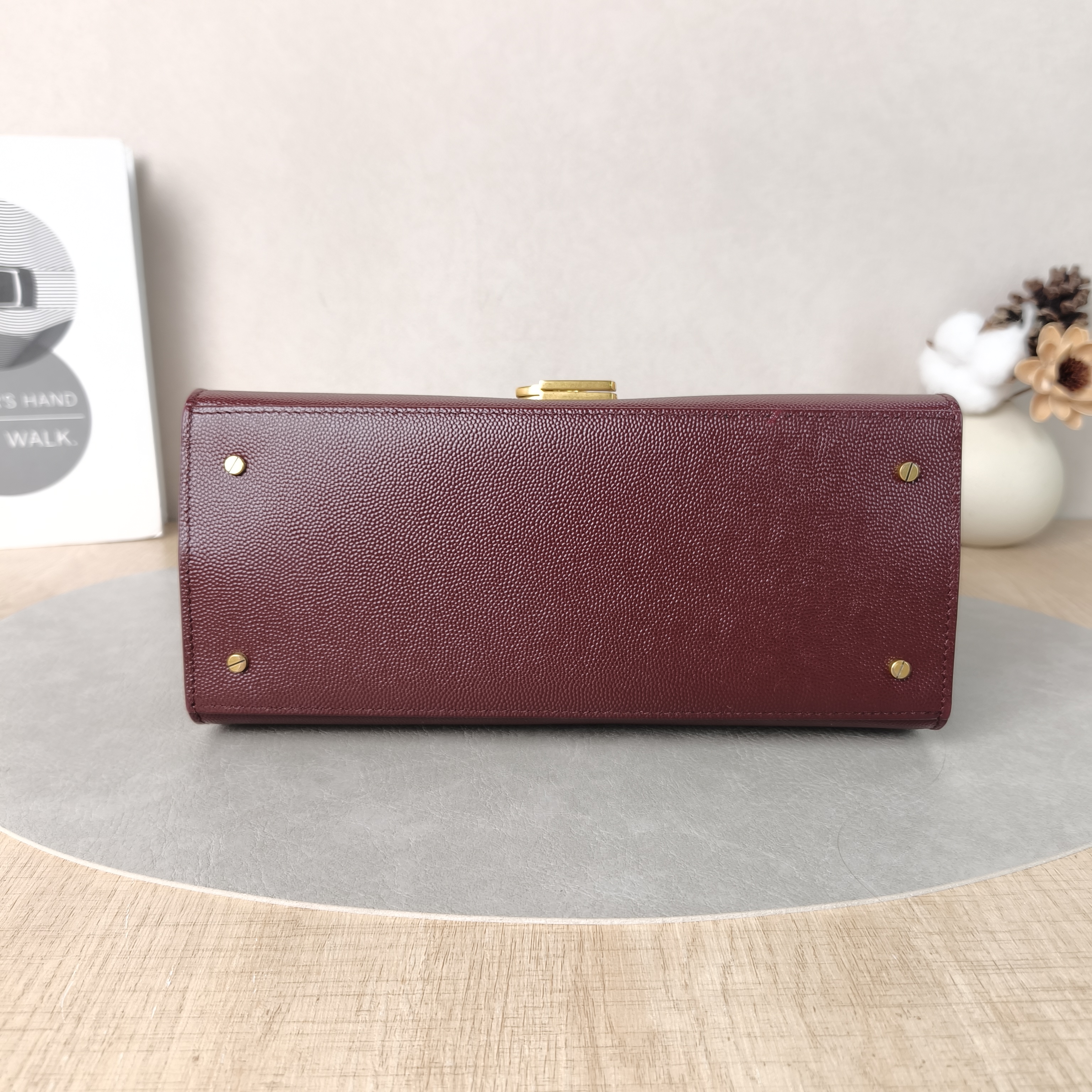 SAINT LAURENT Shoulder Bag Cassandra Shoulder Bag Burgundy Calfskin Medium24.5 × 11.5 × 20 cm — cover view 3 of 5