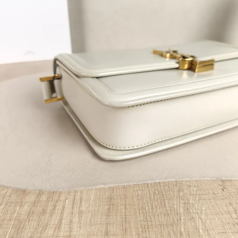 SAINT LAURENT Crossbody Bag Solferino Box Shoulder Bag White Calfskin Medium 23 × 16 × 7 cm — detail view 12 of 12