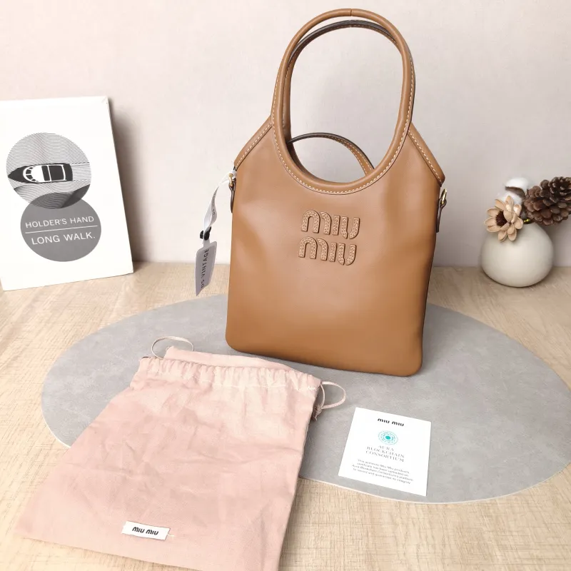 Miumiu Shoulder Bag IVY Tote Shopping Tote CC alfskin Mini 20*24 — cover view 4 of 6