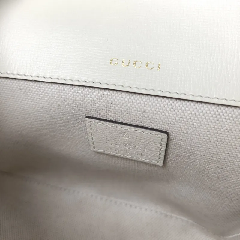 GUCCI Crossbody Bag Horsebit 1955 Horsebit Small White Calfskin Small 24 × 5.5 × 13 cm — detail view 7 of 13