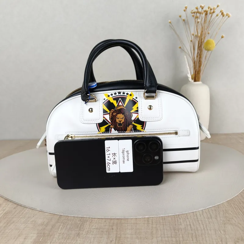 DIOR Top Handle Bag D-Vibe Bowling Bag White Calfskin Medium25 × 9.5 × 16 cm — cover view 4 of 5