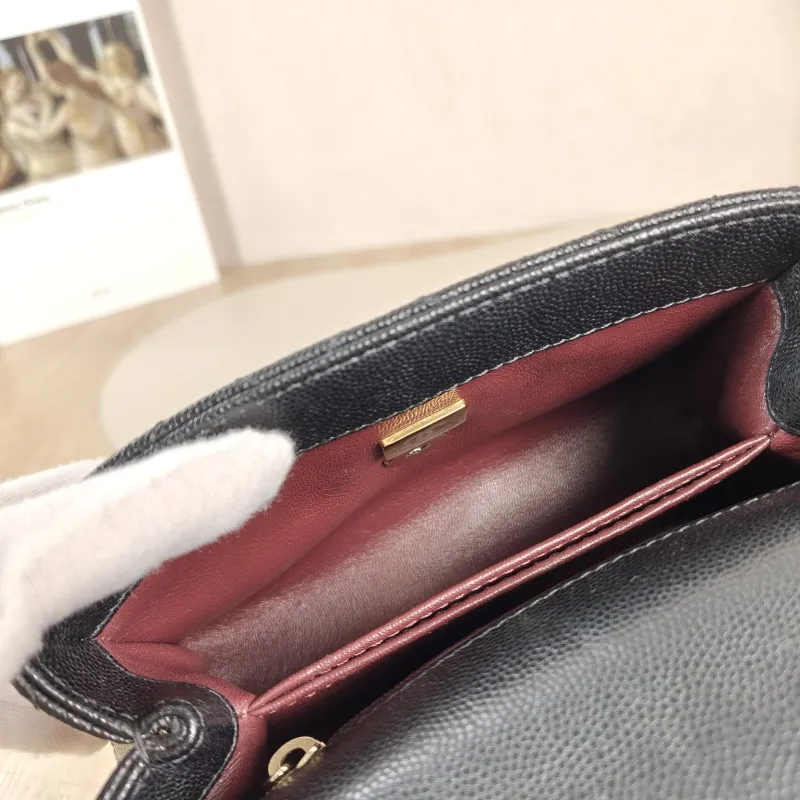 Chanel Top Handle Bag Coco Handle​ Black Grained Calfskin Mini 19 × 9 × 13 cm — detail view 11 of 12