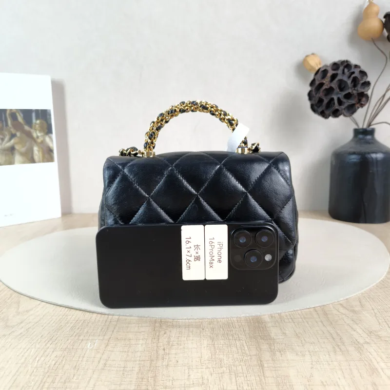 Chanel Crossbody Bag 24b Black Lambskin Mini 19 × 8.5 × 14 cm — cover view 4 of 5