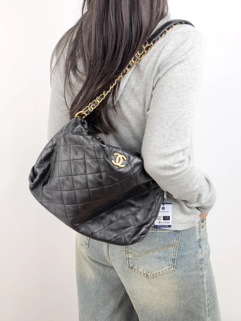 Chanel Shoulder Bag hobo Black Lambskin One Size 32 × 10 × 26 cm 29 — on-model view 2 of 2