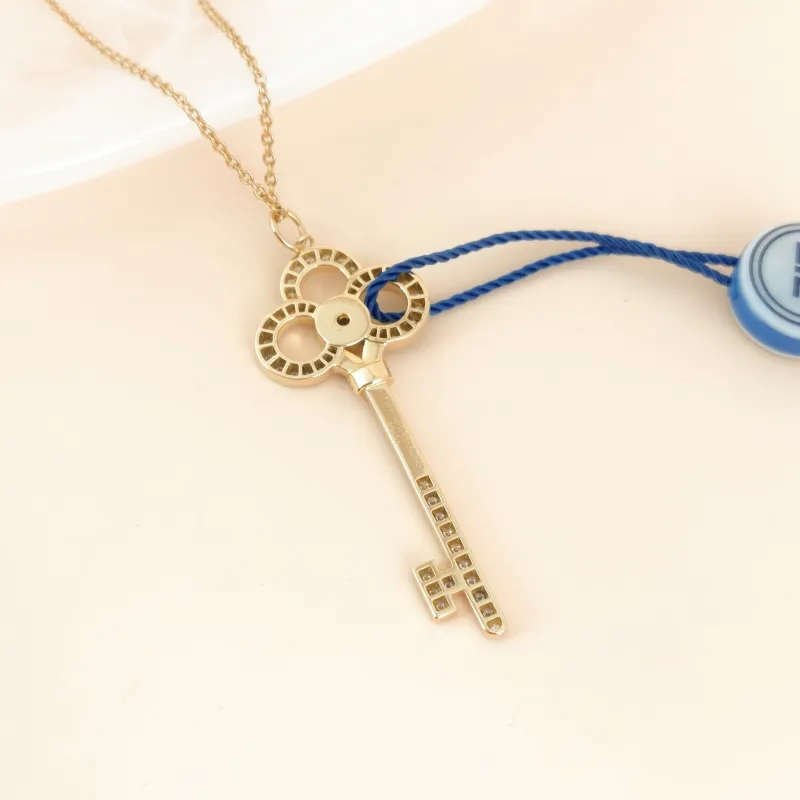 Tiffany&Co. Necklace Keys Collection Pavé Diamond Necklace Yellow Gold 18KY ellow Gold Diamond One Size 45cm — cover view 3 of 8