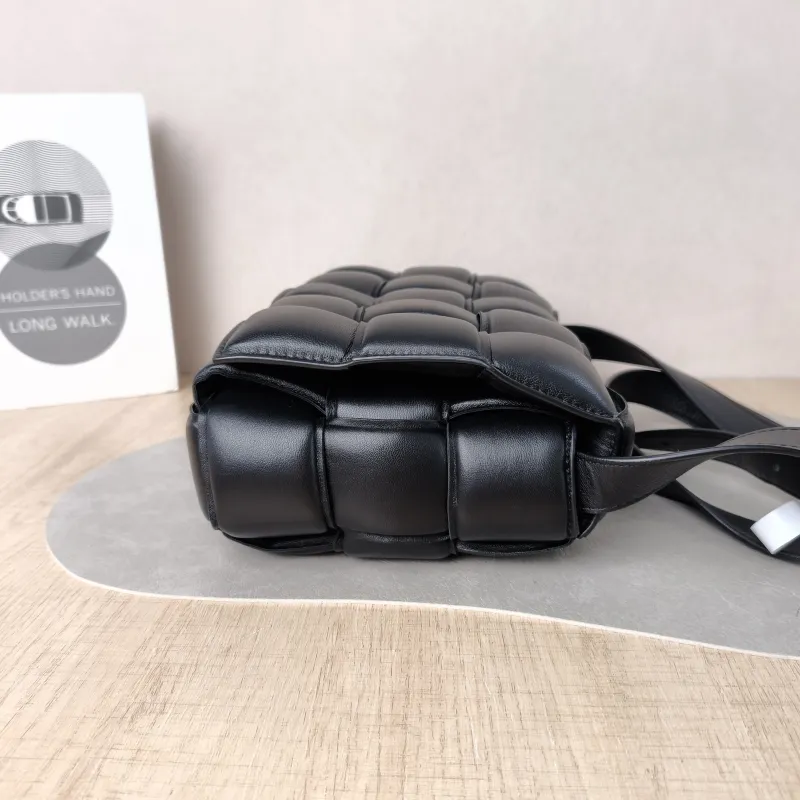 Bottega Veneta Crossbody Bag Padded Cassette Woven Black Lambskin Medium 26 × 8 × 18 cm — detail view 1 of 12