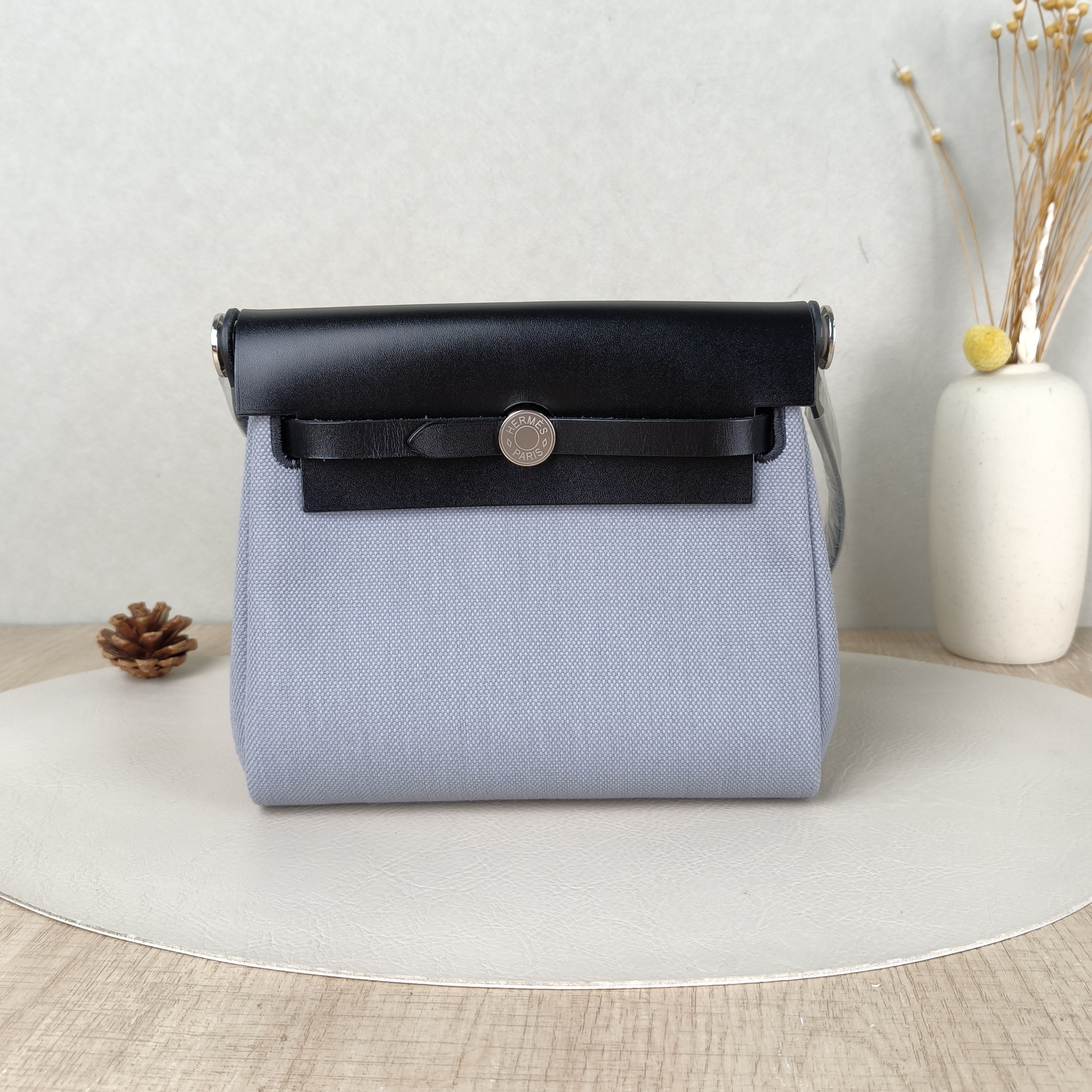 Hermès Crossbody Bag Herbag Zip 20 Calfskin，Canvasmini20.5 × 7 × 16.5 cm