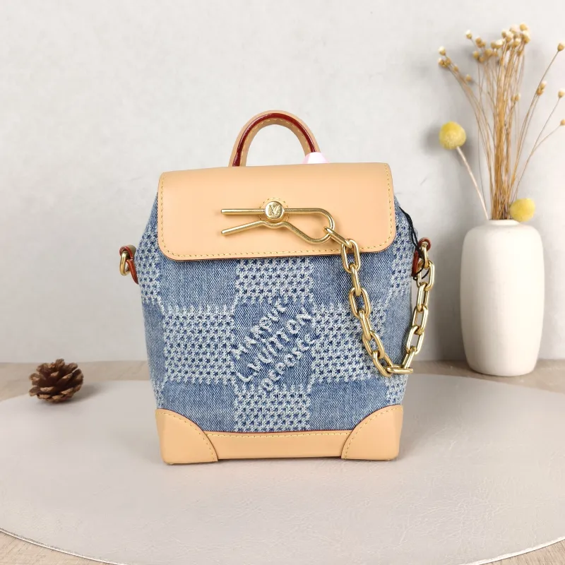 Louis Vuitton Shoulder Bag Nano Steamer Shoulder Bag Blue nano 15 × 7 × 18 cm
