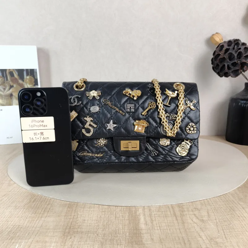 Chanel Crossbody Bag 2.55 Edition Black Calfskin Small 24 × 7.5 × 16 cm 24 — cover view 6 of 6