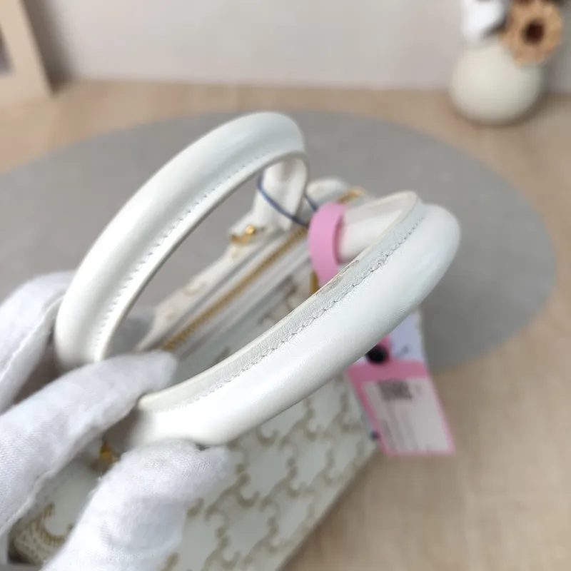 CELINE Crossbody Bag White PVC Small 20 × 10.5 × 15.5 cm — detail view 9 of 12