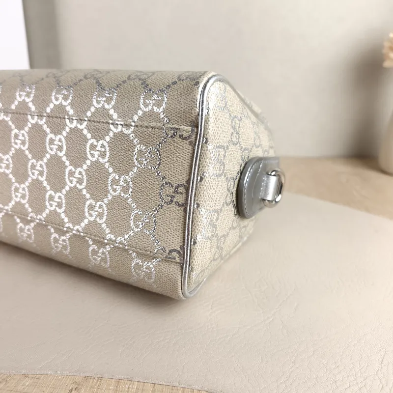 GUCCI Crossbody Bag GG Collection Silver Monogram PVC 20 × 11 × 13 cm — detail view 6 of 11
