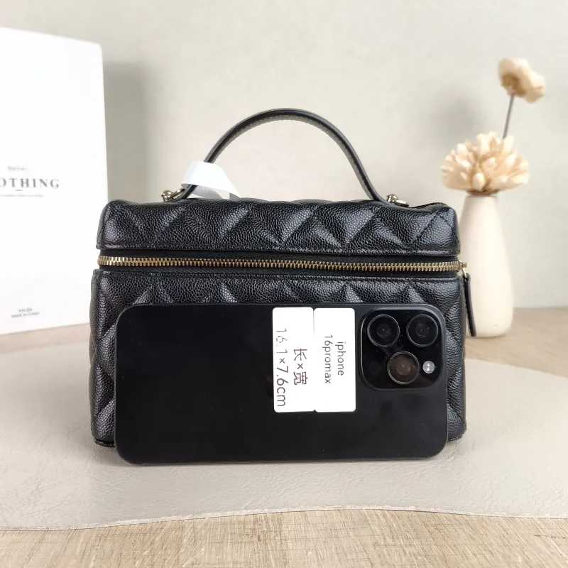 Chanel Crossbody Bag lp Box Bag Top Handle Crossbody Bag Black Grained Calfskin 19.5 × 5 × 12 cm — cover view 2 of 5